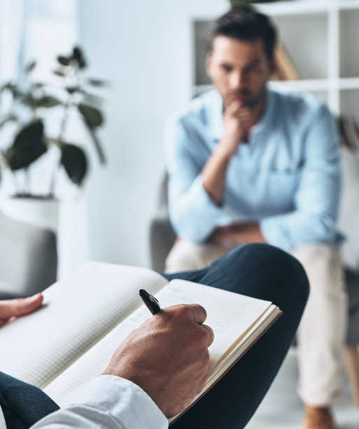 man recieving counseling